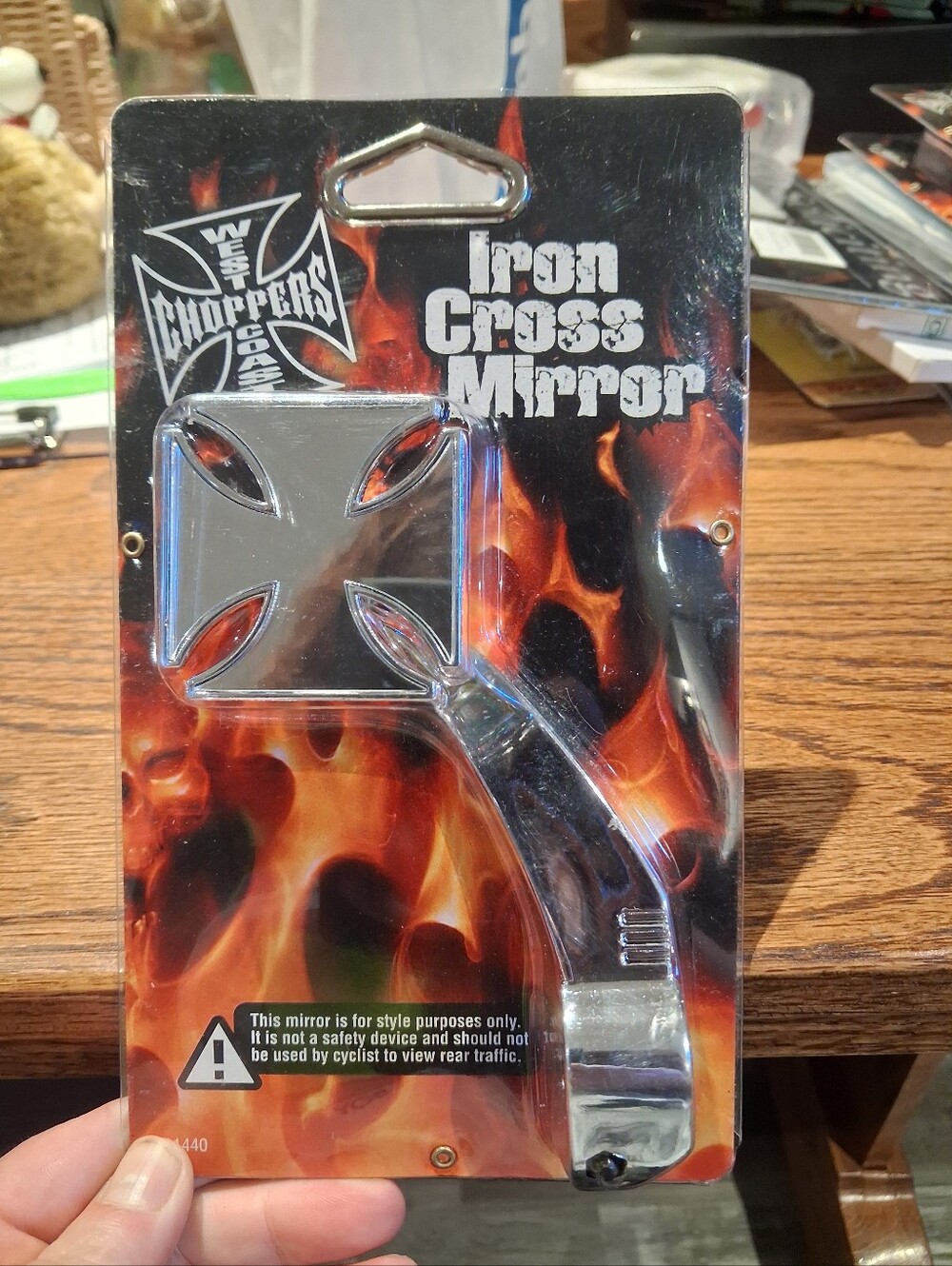Vintage Y2K 2004 West Coast Choppers Iron Cross Mirror NWT